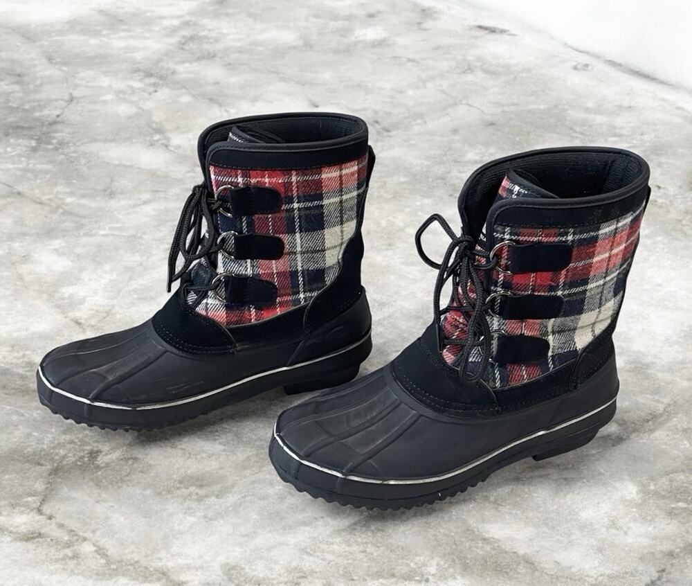 Itasca Micah IV Snow Winter Boot Women’s Size 8 Black Plaid Upper 3M Thinsulate